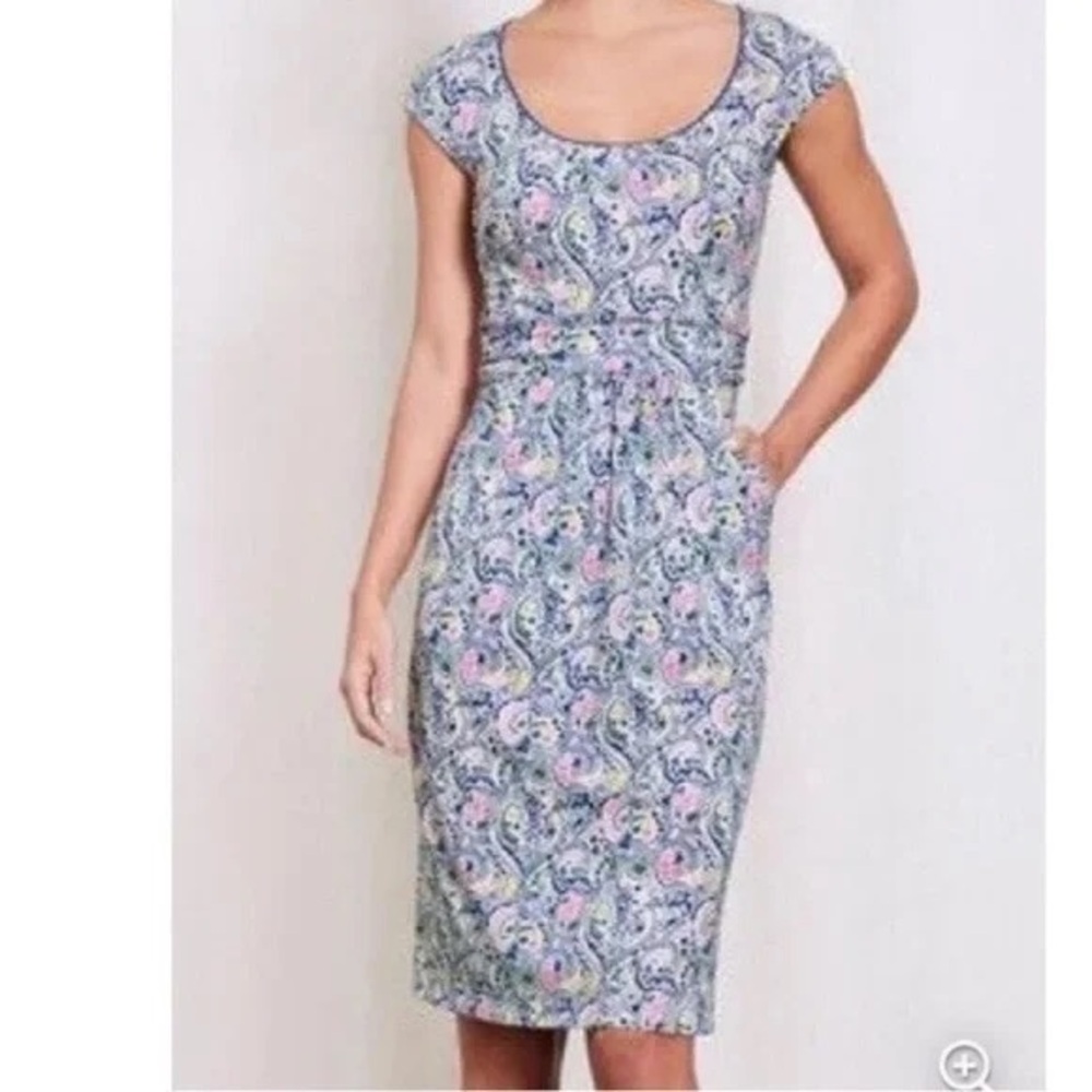 Boden Blue and Pink Paisley Mini Dress